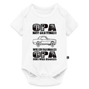 Opa Mit Oldtimer Wie Ein Normaler Opa Nur Cooler - Baby Premium Kurzarmbody - Weiß - Vorne