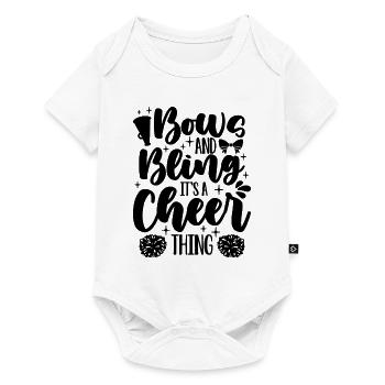 Bows And Bling It's A Cheer Squad Cheerleader - Baby Premium Kurzarmbody - Weiß - Vorne