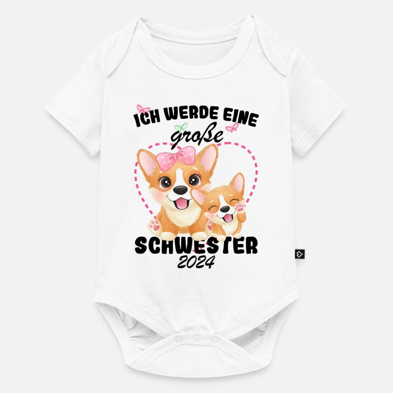Ich Werde Eine Große Schwester 2024 - Baby Premium Kurzarmbody - Weiß