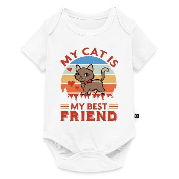 Mon chat est mon meilleur ami - Body à manches courtes Premium Bébé - blanc - Devant