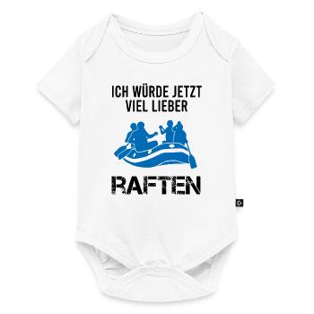 Rafting Wildwasserboot Lustiger Spruch Geschenk - Baby Premium Kurzarmbody - Weiß - Vorne