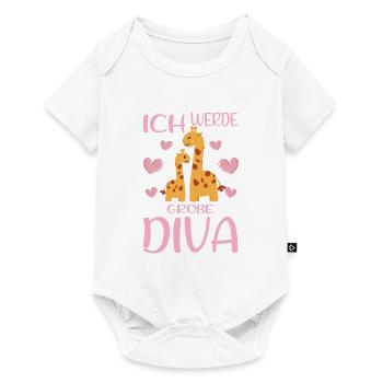 Werde Große Diva Giraffen Schwestern - Baby Premium Kurzarmbody - Weiß - Vorne