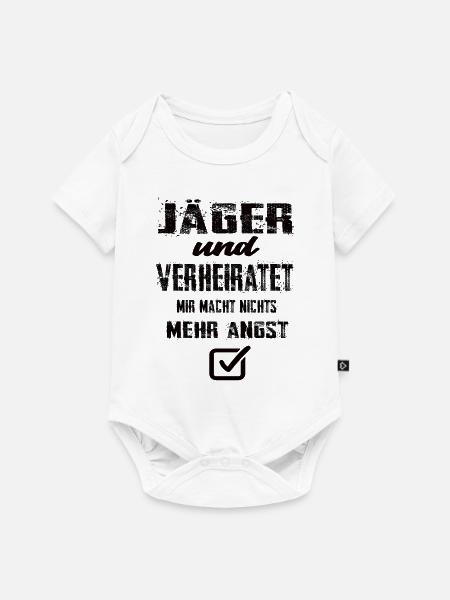 Jäger und Verheiratet - Baby Premium Kurzarmbody - Weiß