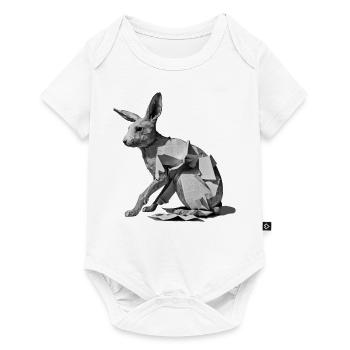 Lapin Polygone Journal Art Cadeau Animal Lapin - Body à manches courtes Premium Bébé - blanc - Devant