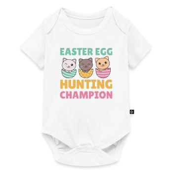 cute cats at Easter with Easter eggs cat - Baby Premium short-sleeve bodysuit - white - Front