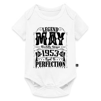 Mai 1953. Anniversaire mai 1953. Cadeau may 1953. - Body à manches courtes Premium Bébé - blanc - Devant