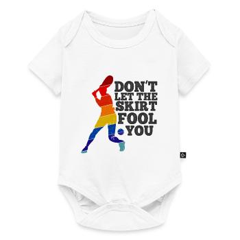 Tennisplatz Spruch Für Tennis - Baby Premium Kurzarmbody - Weiß - Vorne