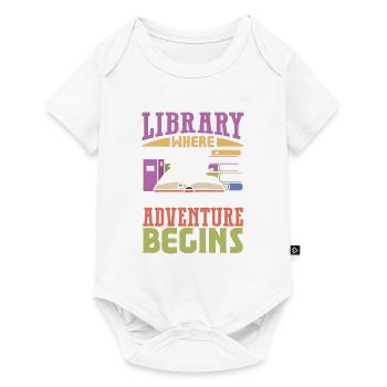 Lecteur de livre Lecture de littérature Rat de bibliothèque Idée cadeau - Body à manches courtes Premium Bébé - blanc - Devant