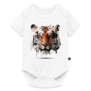 Tiger Kunst Geschenk Tiermotiv Kunst Tier Zoo - Baby Premium Kurzarmbody - Weiß - Vorne