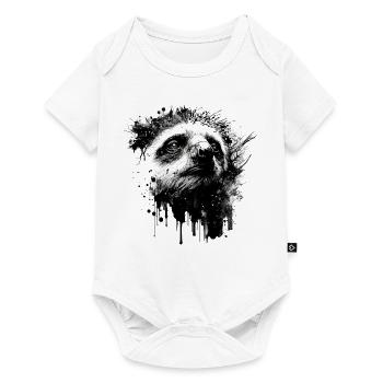 Faultier Kunst Zeichnung Tier Geschenk Faul Zoo - Baby Premium Kurzarmbody - Weiß - Vorne
