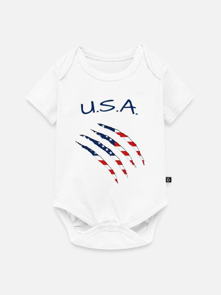 USA America - Baby Premium Kurzarmbody - Weiß