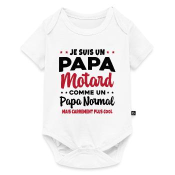 Homme Papa Motard Humour Cadeau motocycliste - Body à manches courtes Premium Bébé - blanc - Devant