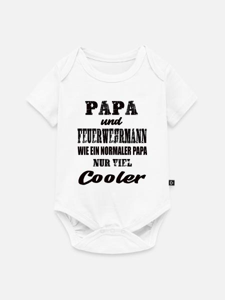 Papa und Feuerwehrmann - Baby Premium Kurzarmbody - Weiß