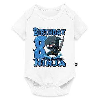 Shark Ninja I'm 8 - Action Unterwasser Geburtstag - Baby Premium Kurzarmbody - Weiß - Vorne