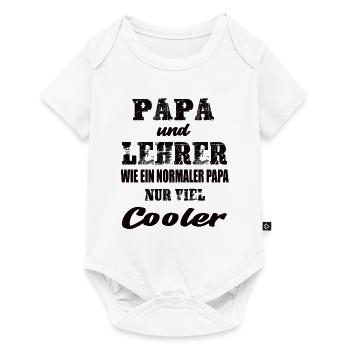 Papa und Lehrer - Baby Premium Kurzarmbody - Weiß - Vorne