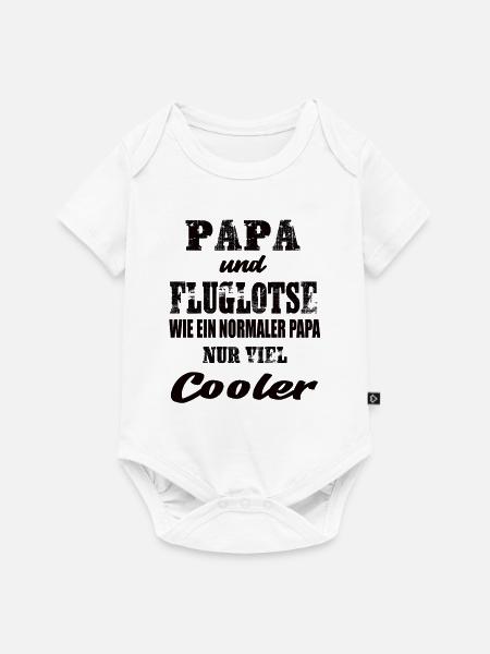 Papa und Fluglotse - Baby Premium Kurzarmbody - Weiß