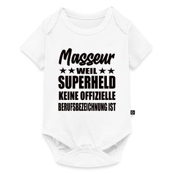 Masseur Superheld Spruch - Baby Premium Kurzarmbody - Weiß - Vorne