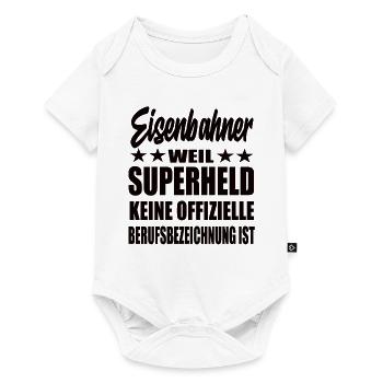 Eisenbahner Superheld Spruch - Baby Premium Kurzarmbody - Weiß - Vorne