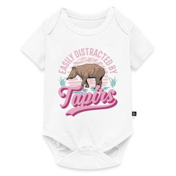 Facilement distrait par les tapirs - Body à manches courtes Premium Bébé - blanc - Devant