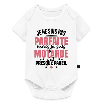Je ne suis pas parfait mais je suis motard - Body à manches courtes Premium Bébé - blanc - Devant