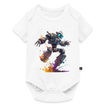 Robot fantastique dans un style artistique funky - Body à manches courtes Premium Bébé - blanc - Devant