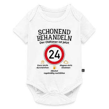 24. Geburtstag Schonend Behandeln Oldtimer Ist 24 - Baby Premium Kurzarmbody - Weiß - Vorne