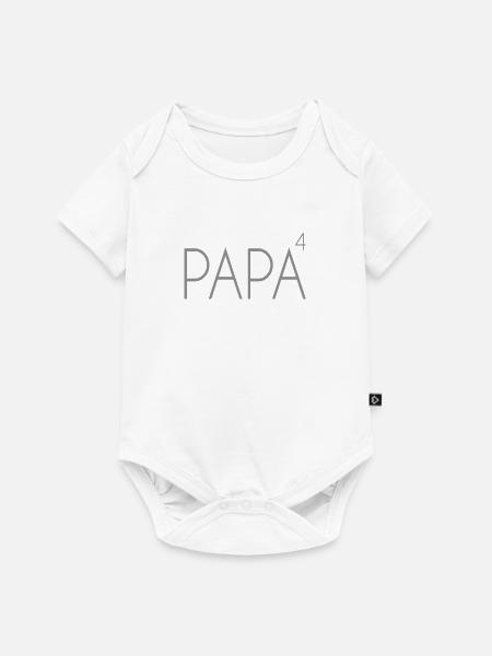 Papa von 4 Kindern - Baby Premium Kurzarmbody - Weiß