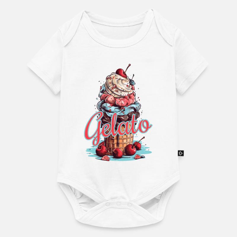Gelato Eis Eiscreme Eisdiele - Baby Premium Kurzarmbody - Weiß