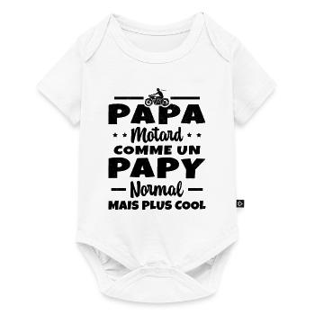 Homme Papa Motard Humour Cadeau motocycliste - Body à manches courtes Premium Bébé - blanc - Devant