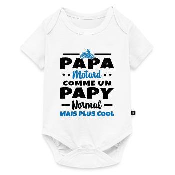 Homme Papa Motard Humour Cadeau motocycliste - Body à manches courtes Premium Bébé - blanc - Devant