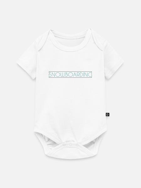 Snowboarding Schriftzug - Baby Premium Kurzarmbody - Weiß