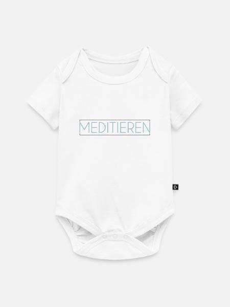 Meditation Schriftzug - Baby Premium Kurzarmbody - Weiß
