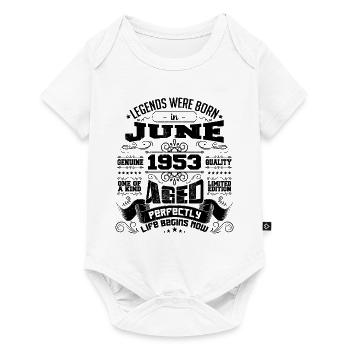 1953 Juni Jubiläum 1953 Juni | geboren im Juni 1953 - Baby Premium Kurzarmbody - Weiß - Vorne