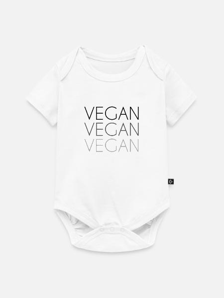 Vegan Schriftzug - Baby Premium Kurzarmbody - Weiß