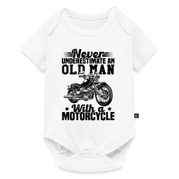 Never underestimate an old man with a motorcycle - Baby Premium short-sleeve bodysuit - white - Front