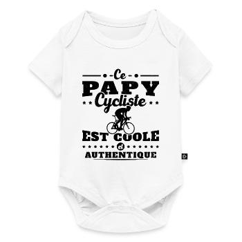 Ce papy cycliste est coole et authentique - Body à manches courtes Premium Bébé - blanc - Devant