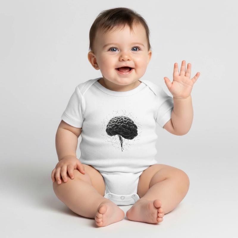 Brain Neural AI Deep Learning Computer Algorithm Baby Premium short-sleeve bodysuit