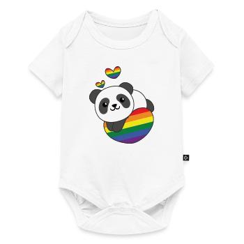 Rainbow Flag Pride LGBTQ Cute Panda Love - Baby Premium short-sleeve bodysuit - white - Front
