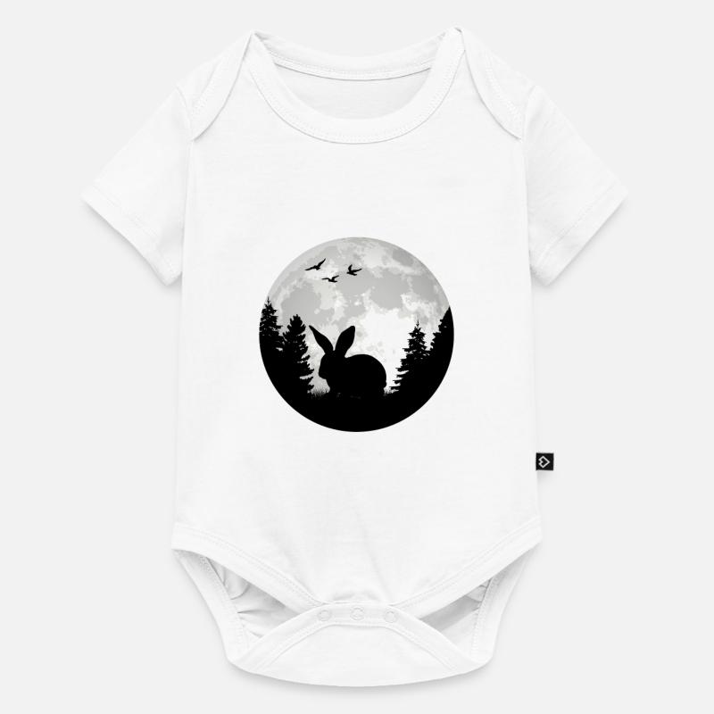 Lapin Lune Lapin Lapin - Body à manches courtes Premium Bébé - blanc