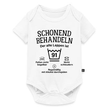 91. Geburtstag Schonend Behandeln Alte Lappen 91 - Baby Premium Kurzarmbody - Weiß - Vorne