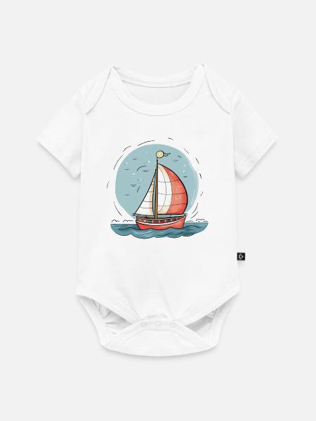 Segelboot - Baby Premium Kurzarmbody - Weiß