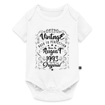 Vintage Né(e) en Août 1993. anniversaire août 1993 - Body à manches courtes Premium Bébé - blanc - Devant