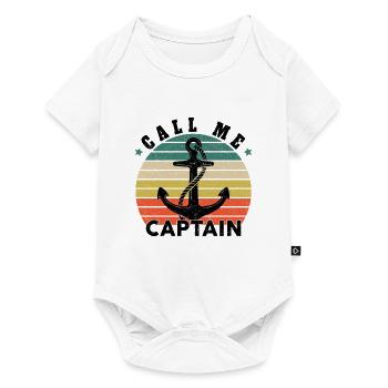 Appelez-moi Capitaine Bateau Voilier Mer Cadeau - Body à manches courtes Premium Bébé - blanc - Devant