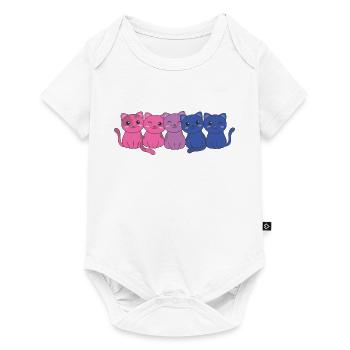 Bisexuell Flag Pride LGBTQ süßer Katze - Baby Premium Kurzarmbody - Weiß - Vorne