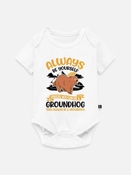 Murmeltier Groundhog Marmot Waldmurmeltier - Baby Premium Kurzarmbody - Weiß