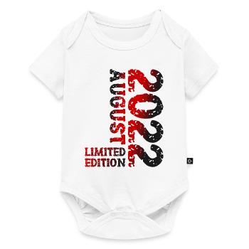 2022 August Limited Edition 1. Geburtstag Outfit - Baby Premium Kurzarmbody - Weiß - Vorne