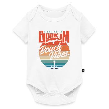 Borkum Northsea Beach Vibes Möwe Anker - Baby Premium Kurzarmbody - Weiß - Vorne