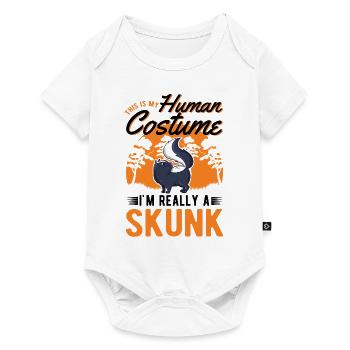 Costume de moufette Halloween - Body à manches courtes Premium Bébé - blanc - Devant