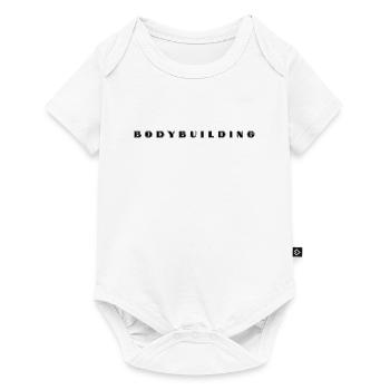 Bodybuilding Schriftzug - Baby Premium Kurzarmbody - Weiß - Vorne
