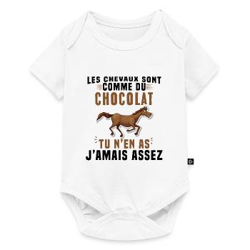Les chevaux sont comme du chocolat - Body à manches courtes Premium Bébé - blanc - Devant
